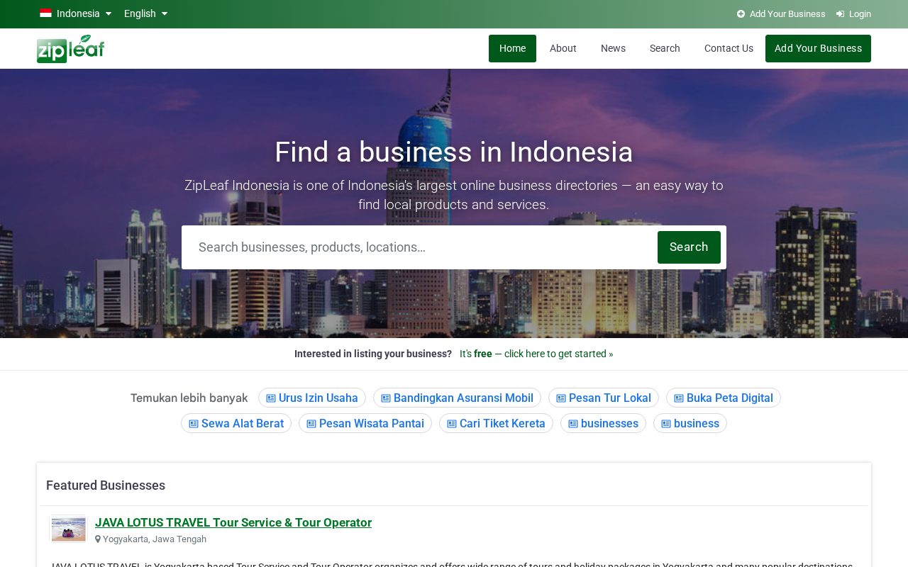 ZipLeaf Indonesia homepage